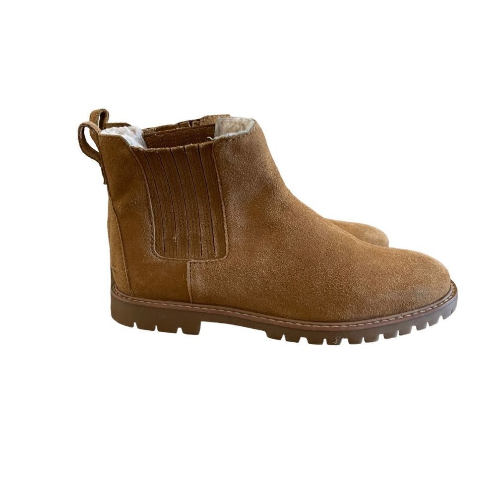 Madewell Size 8.5 The Carlin Shearling Chelsea Boot Ankle Boot Suede Rugged - Picture 5 of 14